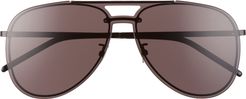 Ray-Ban 99mm Aviator Sunglasses - Black/ Black