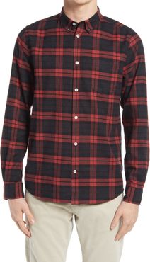 Anton Plaid Brushed Flannel Button-Down Shirt