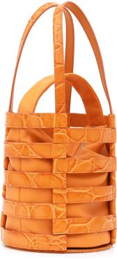 Nettie Leather Bucket Bag - Orange