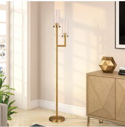 Addison and Lane Basso Brass Finish Floor Lamp Clear Glass Shades at Nordstrom Rack