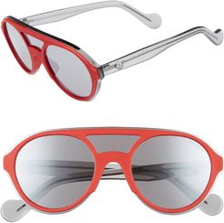 52mm Shield Sunglasses - Shiny Red/ Smoke Mirror