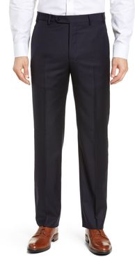 Big & Tall Zanella Todd Relaxed Fit Flat Front Solid Wool Dress Pants