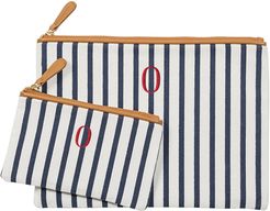 Set Of 2 Monogram Canvas Clutches - Blue