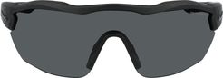 Show X3 Elite 61mm Wraparound Sunglasses - Matte Black / Grey