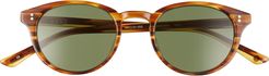 Spencer 48mm Polarized Round Sunglasses - Woodgrain/ Green