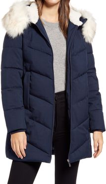 Faux Fur Trim Quilted Parka