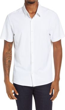 American Me Slim Fit Short Sleeve Button-Up Performance Shirt
