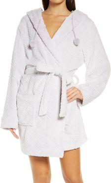 Winter Night Hooded Fleece Short Robe