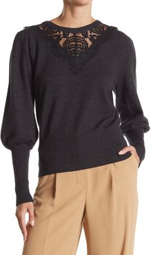 Laundry By Shelli Segal Lace Yoke Bishop Sleeve Sweater at Nordstrom Rack