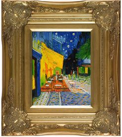 Overstock Art Cafe Terrace at Night - Framed Oil Reproduction of an Original Painting by Vincent Van Gogh at Nordstrom Rack