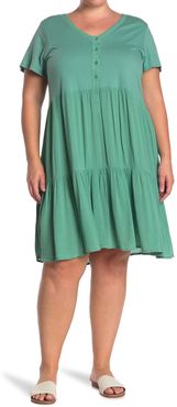 14TH PLACE Button Front Tiered Dress at Nordstrom Rack