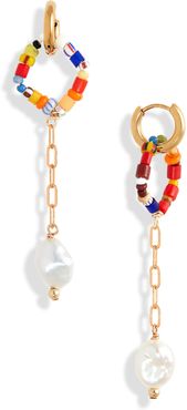Elious Sindy Genuine Pearl & Bead Drop Earrings (Nordstrom Exclusive)