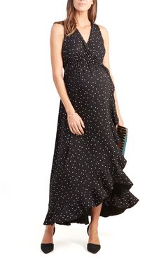 Ingrid & Isabel Active Racerback Ruffle Maternity Maxi Dress