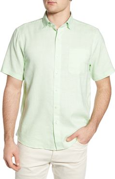 Costa Capri Classic Fit Short Sleeve Linen Blend Button-Up Shirt