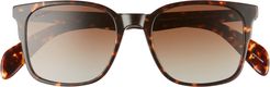 52mm Polarized Rectangular Sunglasses - Havana/ Brown Gradient