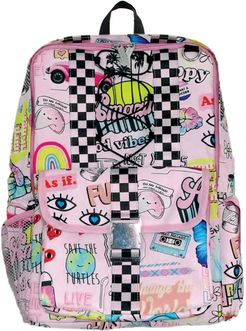 Girl's Iscream Scribble Canvas Backpack - Pink