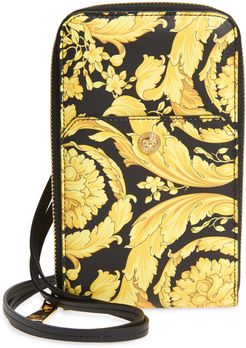 Barocco Zip Around Leather Wallet - Yellow