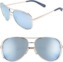 Collection 59mm Polarized Aviator Sunglasses - Gold/ Blue Mirror