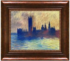 Overstock Art London. Houses of Parliament (Sun Breaking Through the Fog) by Claude Monet Framed Hand Painted Oil on Canvas at N