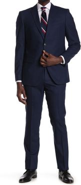 John Varvatos Collection Blue Solid Two Button Notch Lapel Stretch Wool Suit at Nordstrom Rack