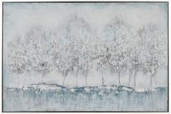 Willow Row Rectangular Silver And Blue Nature Canvas Wall Art With Silver Wood Frame - 47" x 31.5" at Nordstrom Rack