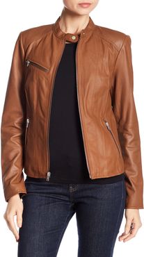 Andrew Marc Felicity Leather Moto Jacket at Nordstrom Rack