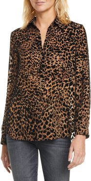 L'AGENCE Nina Leopard Burnout Blouse at Nordstrom Rack