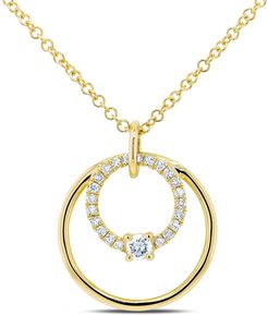 Ron Hami 14K Yellow Gold Diamond Dual Circle Pendant Necklace - 0.11 ctw at Nordstrom Rack