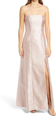 Strapless Satin A-Line Gown