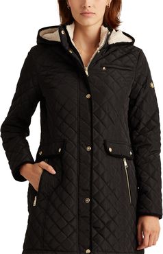 Quilted Coat With Faux Shearling Lining