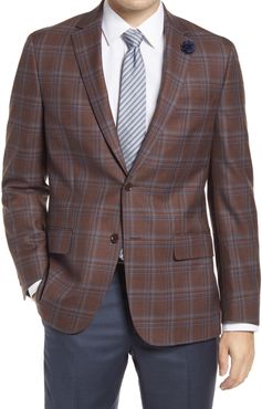 Classic Fit Deco Plaid Wool Sport Coat