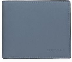 Colorblock Coin Leather Wallet - Blue