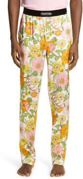Floral Stretch Silk Pajama Pants