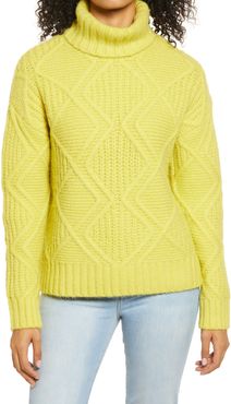 Caslon Chunky Cable Knit Turtleneck Sweater