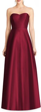 Strapless Satin A-Line Gown