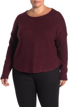 Sweet Romeo Crew Neck Ribbed Sleeve Tunic at Nordstrom Rack