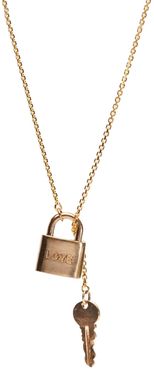 'Love' 27-Inch Lock & Key Lariat Necklace