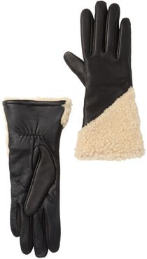 UGG Asymmetrical Genuine Shearling Touch Screen Compatible Gloves at Nordstrom Rack