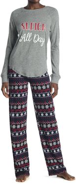 COZY ZOE Printed Shirt & Pants 2-Piece Pajama Set at Nordstrom Rack