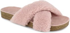 Rozi Genuine Shearling Blend Slide Sandal