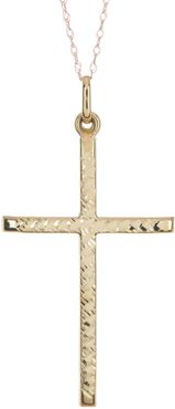 Candela 10K Yellow Gold Hammered Cross Pendant Necklace at Nordstrom Rack