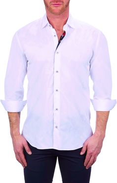 Fibonacci Skull White Button-Up Shirt