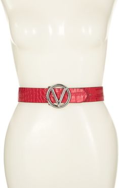 MARIO VALENTINO Giusy Croc Embossed Leather Belt - Small at Nordstrom Rack