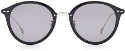 52mm Round Sunglasses - Black Silver/ Grey