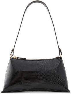 Selene Faux Leather Shoulder Bag - Black