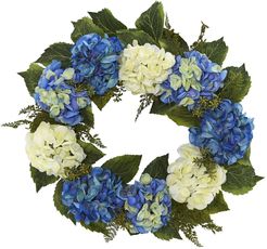NEARLY NATURAL 24" Hydrangea Wreath - Blue at Nordstrom Rack