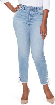 Plus Size Women's Curves 360 By Nydj High Waist Lace-Up Ankle Slim Straight Leg Jeans