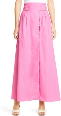 Solid Cotton Maxi Skirt