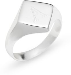 Argento Vivo Engraveable Rhombus Signet Ring