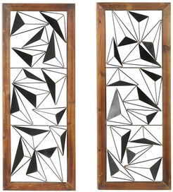 Willow Row Contemporary 39" x 15" Prism Wood And Metal Wall Decor - Set of 2 at Nordstrom Rack